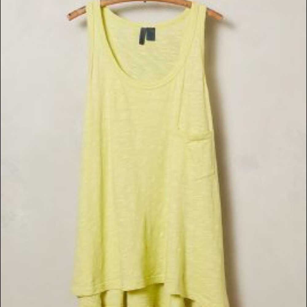 Anthropologie Yellow Sleeveless Top